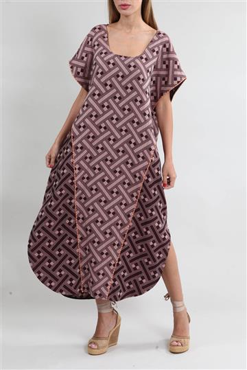 Kaftan A. Niemeyer Estampado Étnico Bordô