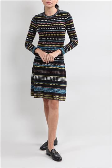 Vestido Missoni Tricô e Lurex Geométrico Preto
