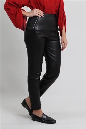 Calça Hermès Couro Skinny Preta