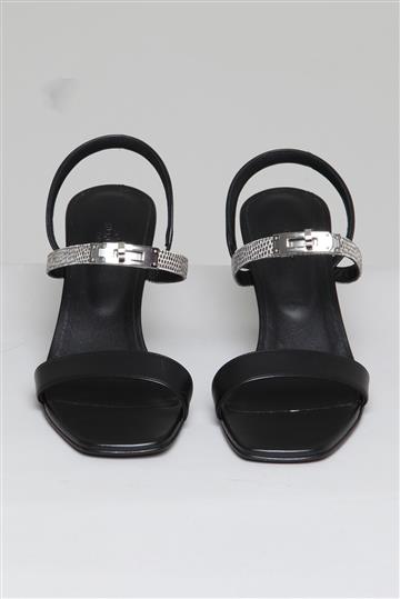 Sandália Hermès Glamour 75 Lizard Preta