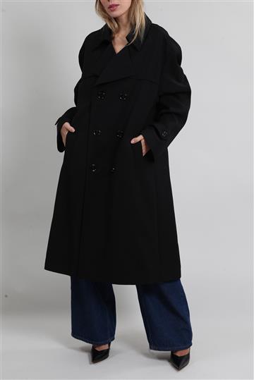 Casaco Celine Trench Coat Oversized Preto