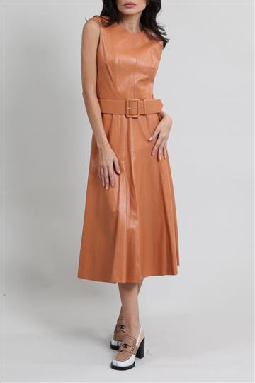 Vestido Patricia Viera Midi Evasê Caramelo