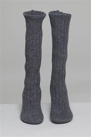 Bota Bottega Veneta Lã Canelada Cinza