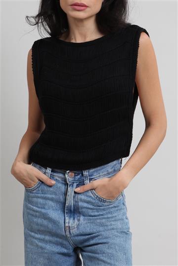 Regata Cris Barros Tricôt Franjas Preta