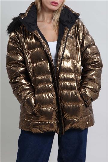 Casaco The North Face Puffer Metalizado Dourado