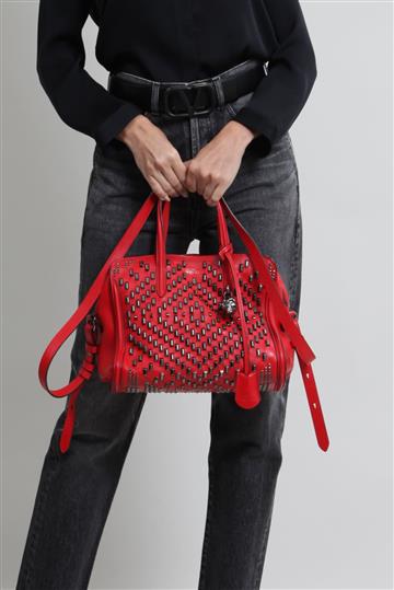 Bolsa Alexander Mcqueen Skull Padlock Vermelha