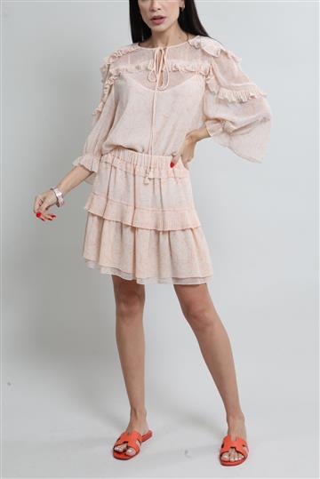 Conjunto Chloé Saia e Blusa Creme