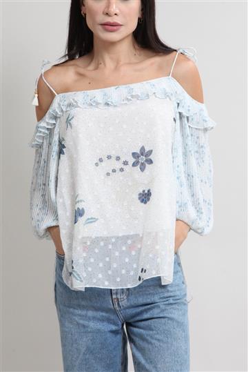 Blusa Chloé SeeByChloe Plissada e Babados Estampada