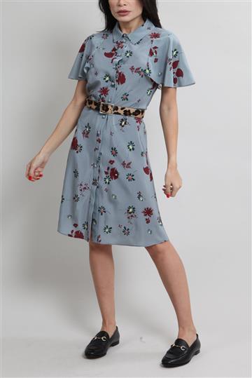 Vestido Valentino Seda Floral Azul