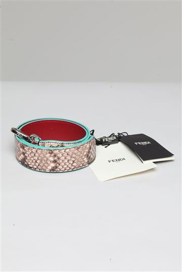 Alça Fendi Python Double Face Cinza