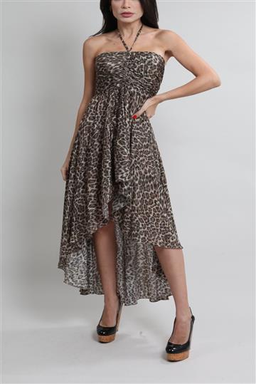 Vestido Zimmermann Mullet Animal Print Marrom