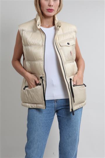 Colete Moncler Puffer Clássico Bege