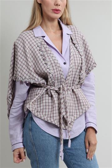 Conjunto De Goeye Camisa e Colete Lilás