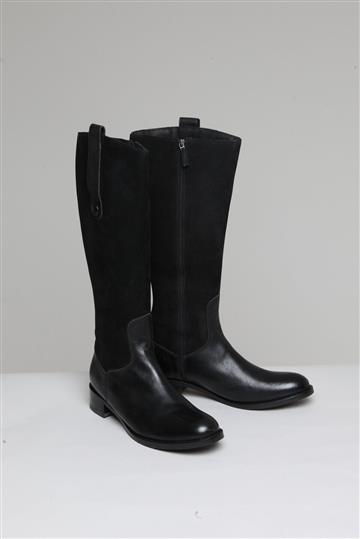 Bota Achados da New Montaria Couro e Camurça Preta