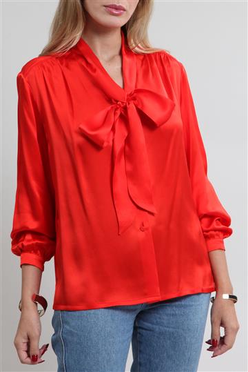 Camisa Gucci Cetim de Seda Vermelha