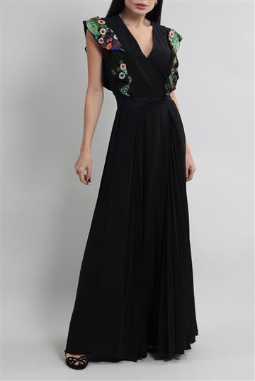 Vestido Fendi Longo Bordado Preto
