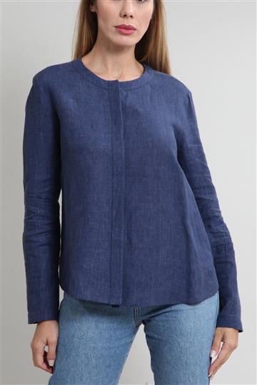 Camisa Giorgio Armani Linho Oversized Azul