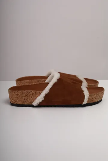Flat James Perse Slide Marrom
