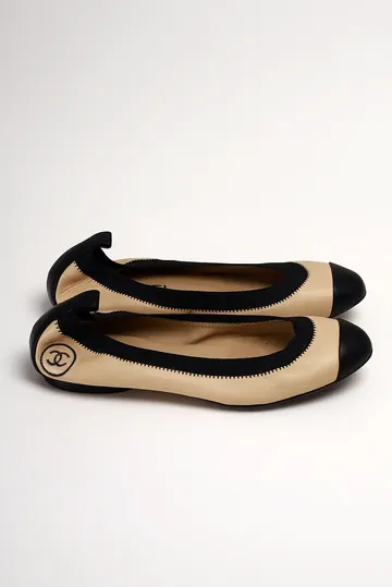 Sapatilha Chanel Bicolor Bege
