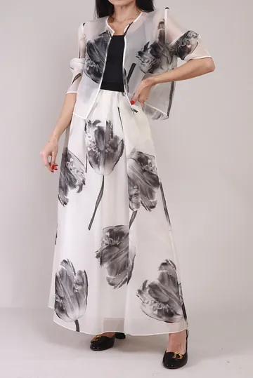 Conjunto Max Mara Floral Bicolor