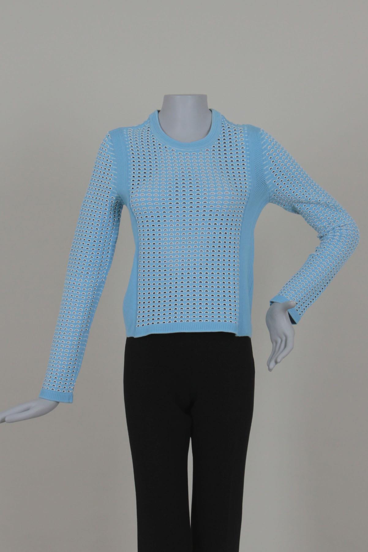 Blusa Tory Burch Malha texturizada Azul
