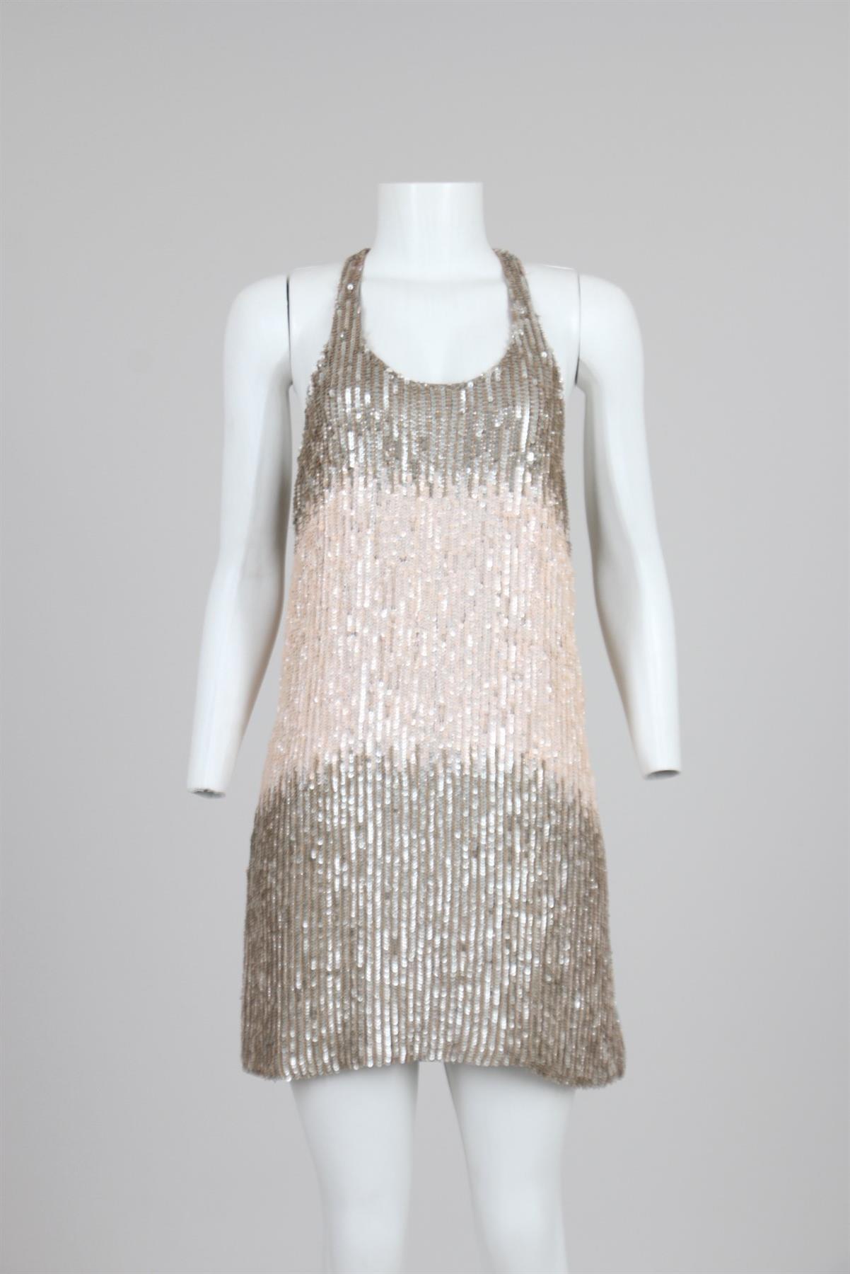 Vestido Parker Paetês Bege