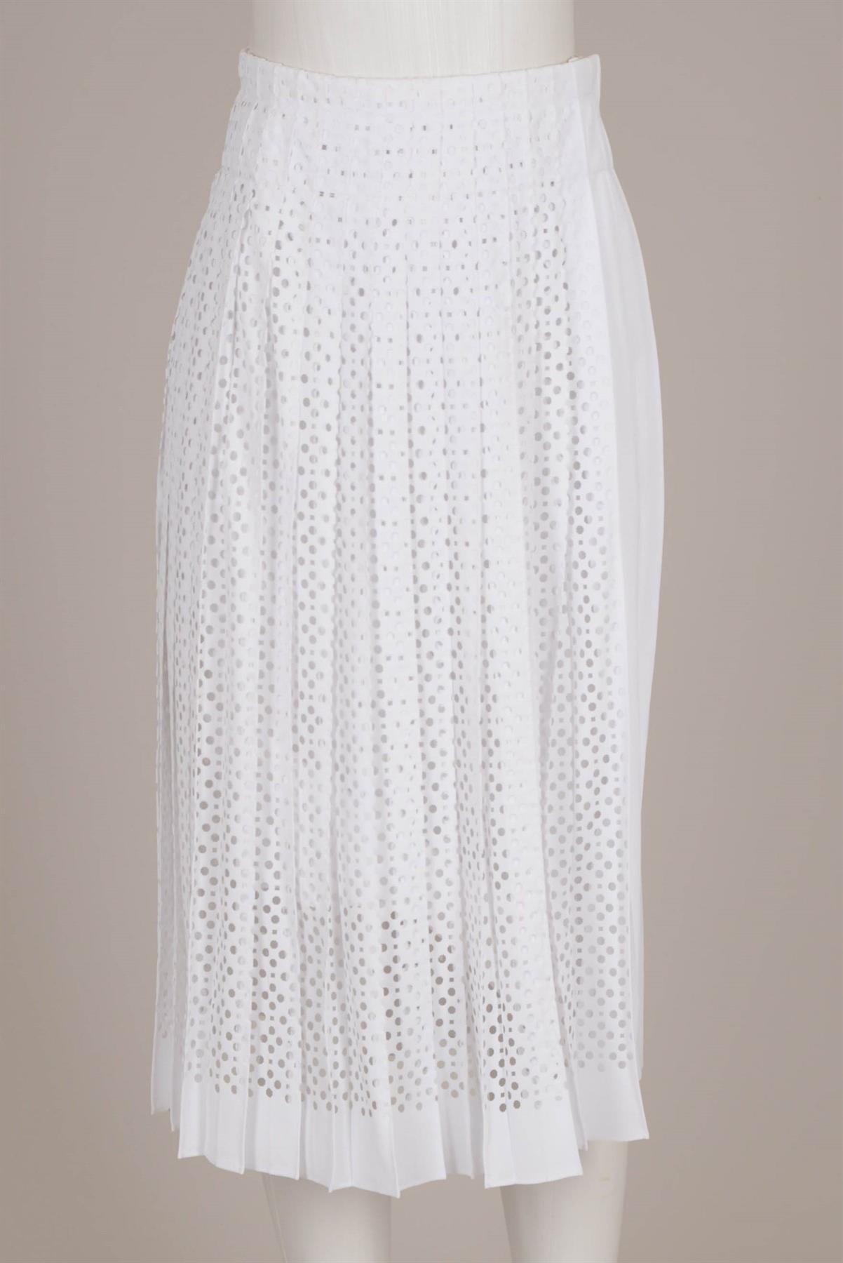 Saia Tory Burch Pregueada Branca