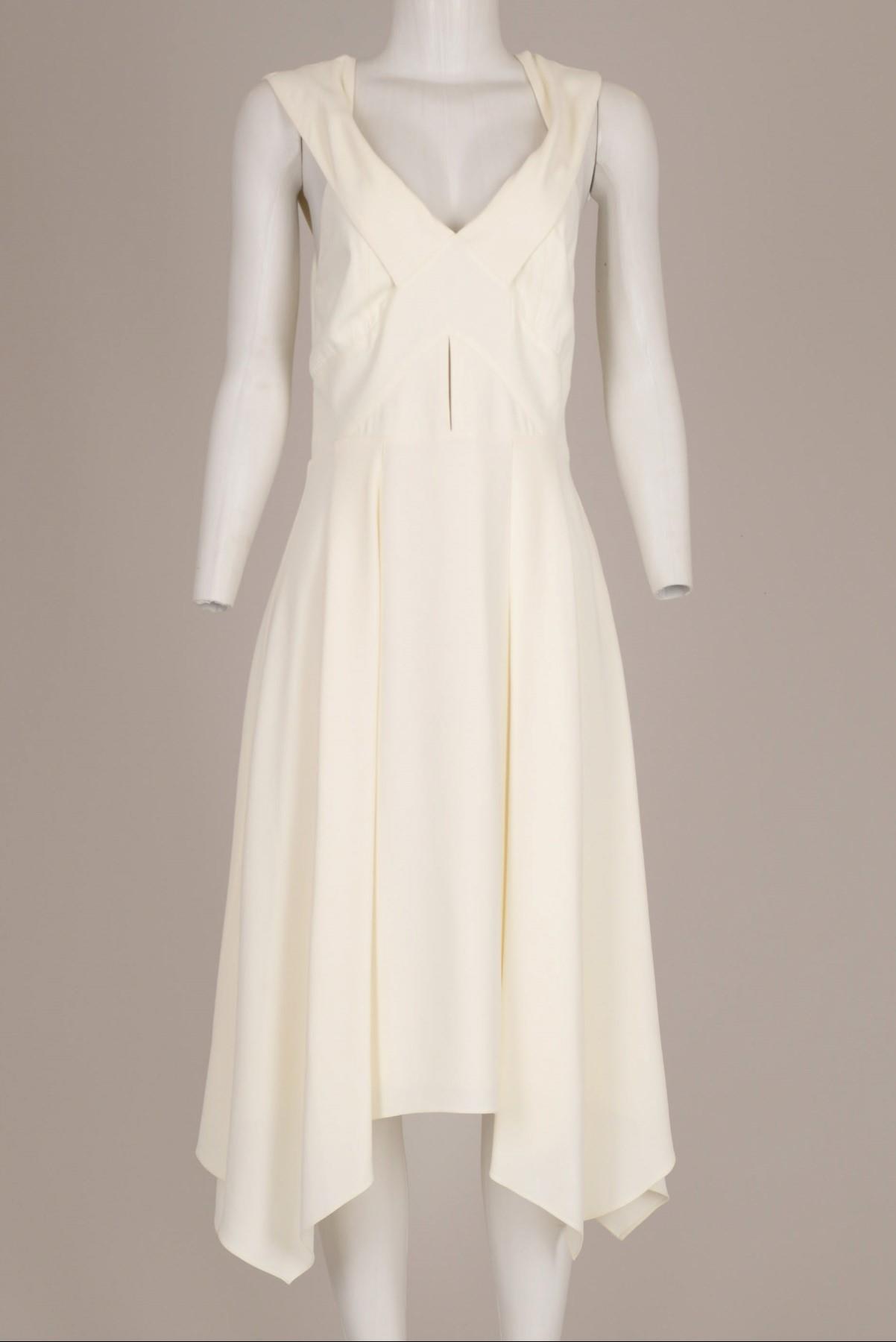 Vestido Cris Barros Cruzado Frente Off-White