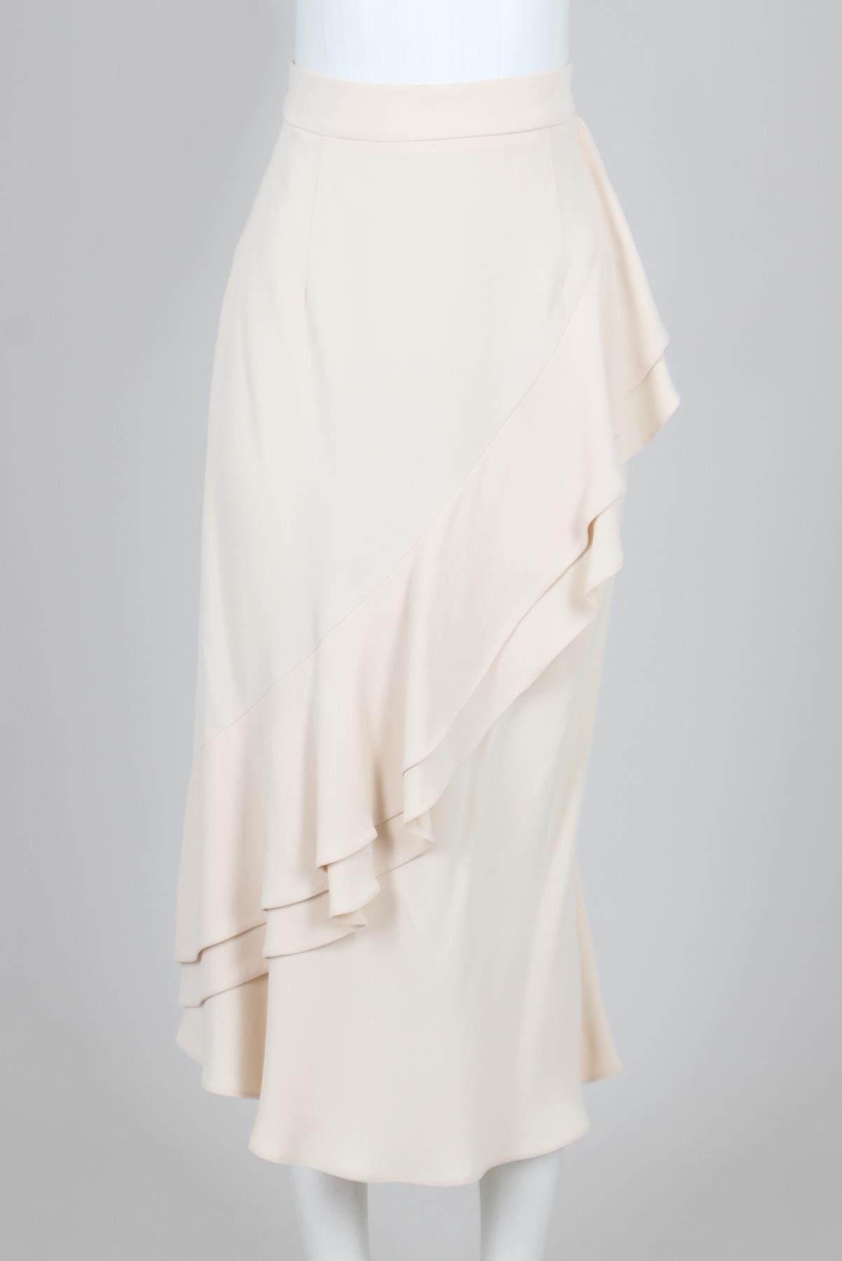 Saia Magrella Babado Creme