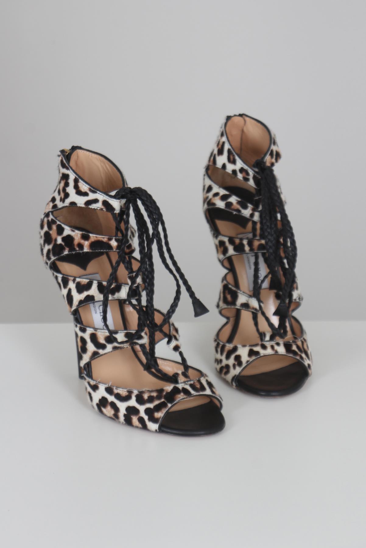 Sandália Jimmy Choo Animal Print Marrom