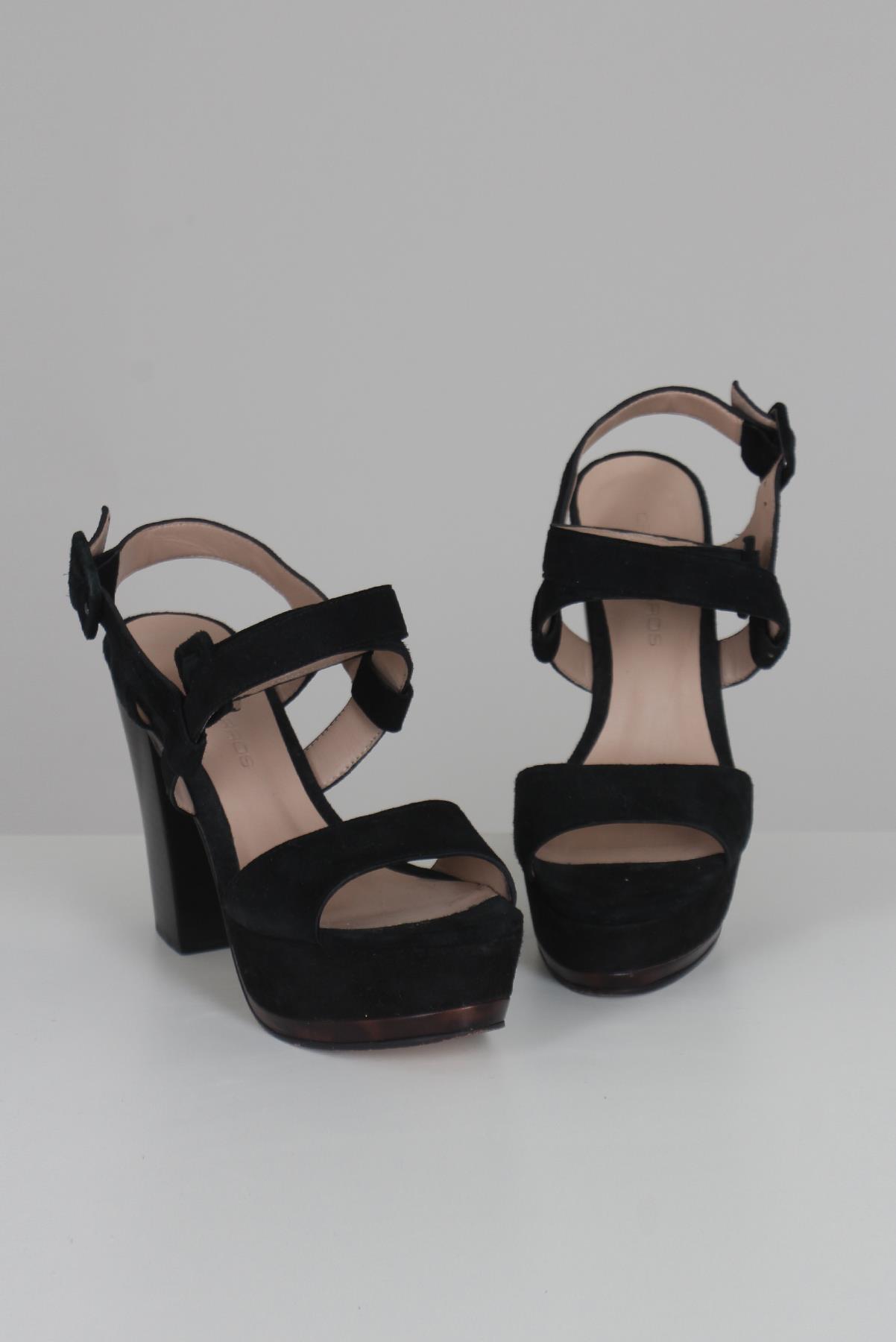 Sandália Cris Barros Camurça Preta