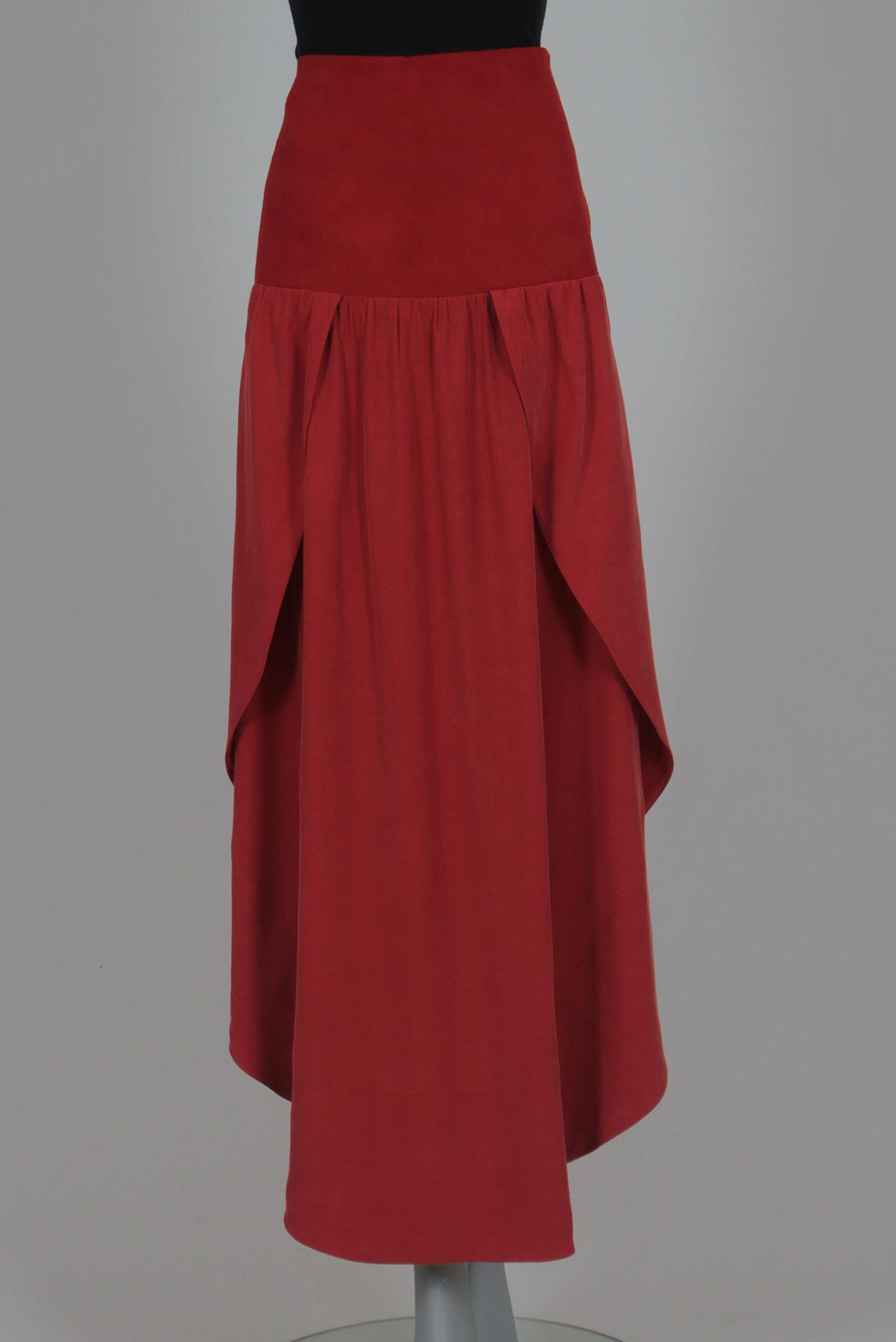 Saia A. Niemeyer Cintura Aveludada Vermelho