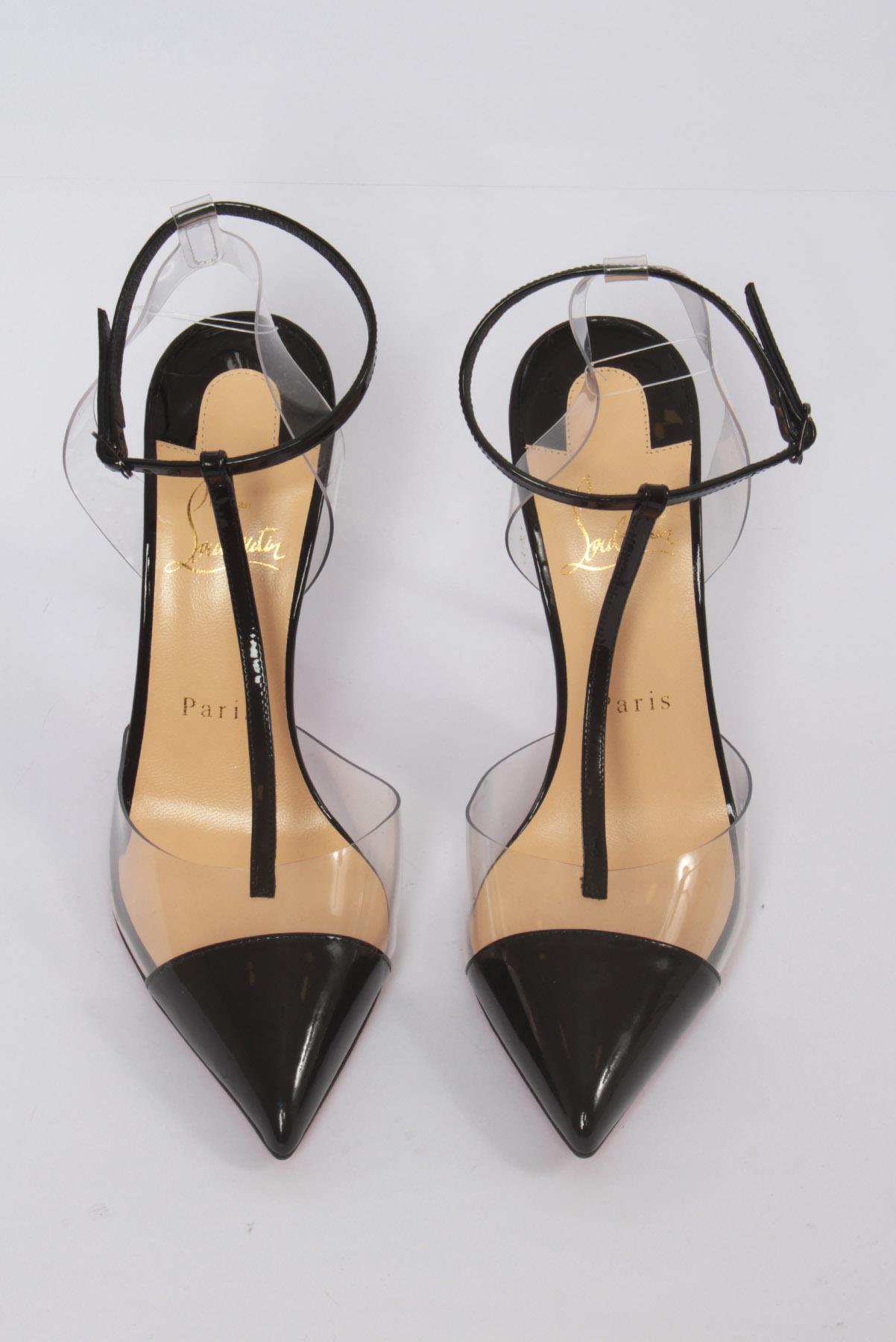 Sandália Christian Louboutin Verniz  PVC Preto