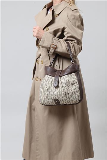 Bolsa Carolina Herrera Monograma logo dourado Marrom