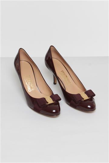Sapato Salvatore Ferragamo Scarpin Verniz Bordô