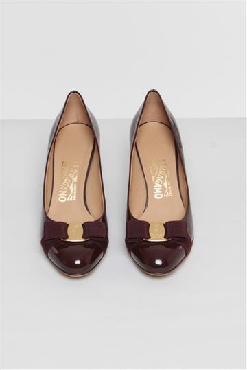 Sapato Salvatore Ferragamo Scarpin Verniz Bordô