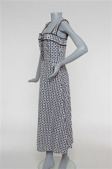 Vestido Mixed Longo de Alças Xadrez