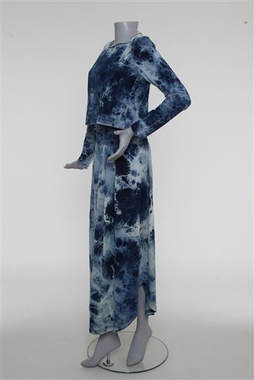 Conjunto A. Niemeyer Tie Dye Saia e Blusa Azul