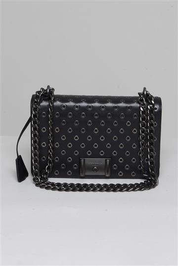 Bolsa Prada Couro , Ferragens , Alça Longa Preta