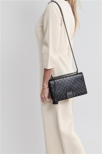 Bolsa Prada Couro , Ferragens , Alça Longa Preta