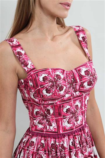 Vestido Dolce & Gabbana Azulejo Rosa