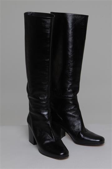 Bota Christian Dior Couro Cano Alto Preto