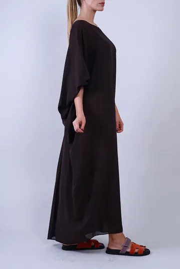 Kaftan Staud Transparência Oversized Marrom