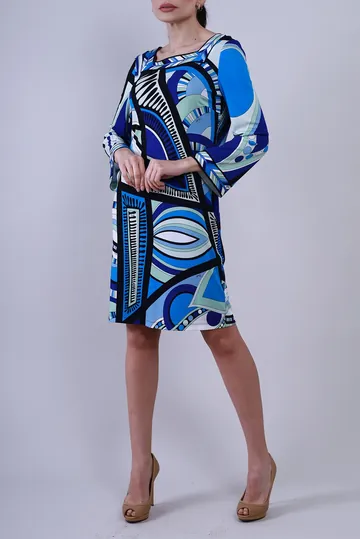 Vestido Emilio Pucci Grafismos Azul