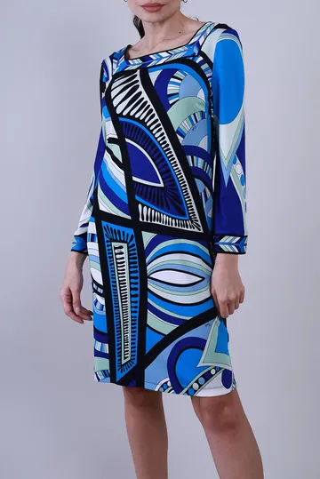 Vestido Emilio Pucci Grafismos Azul
