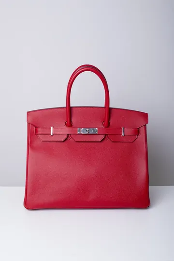 Bolsa Hermès Birkin 35 Palladium Vermelha