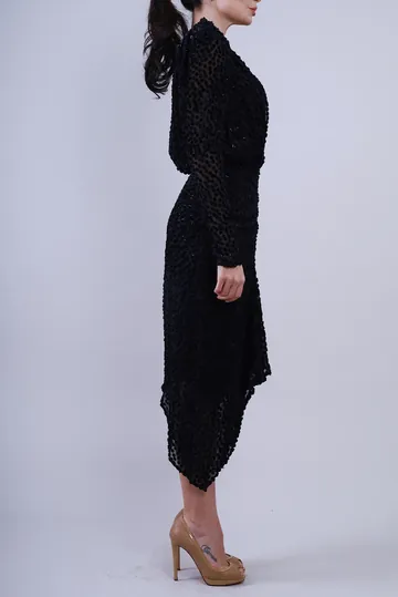 Vestido Isabel Marant Veludo com Poás Preto