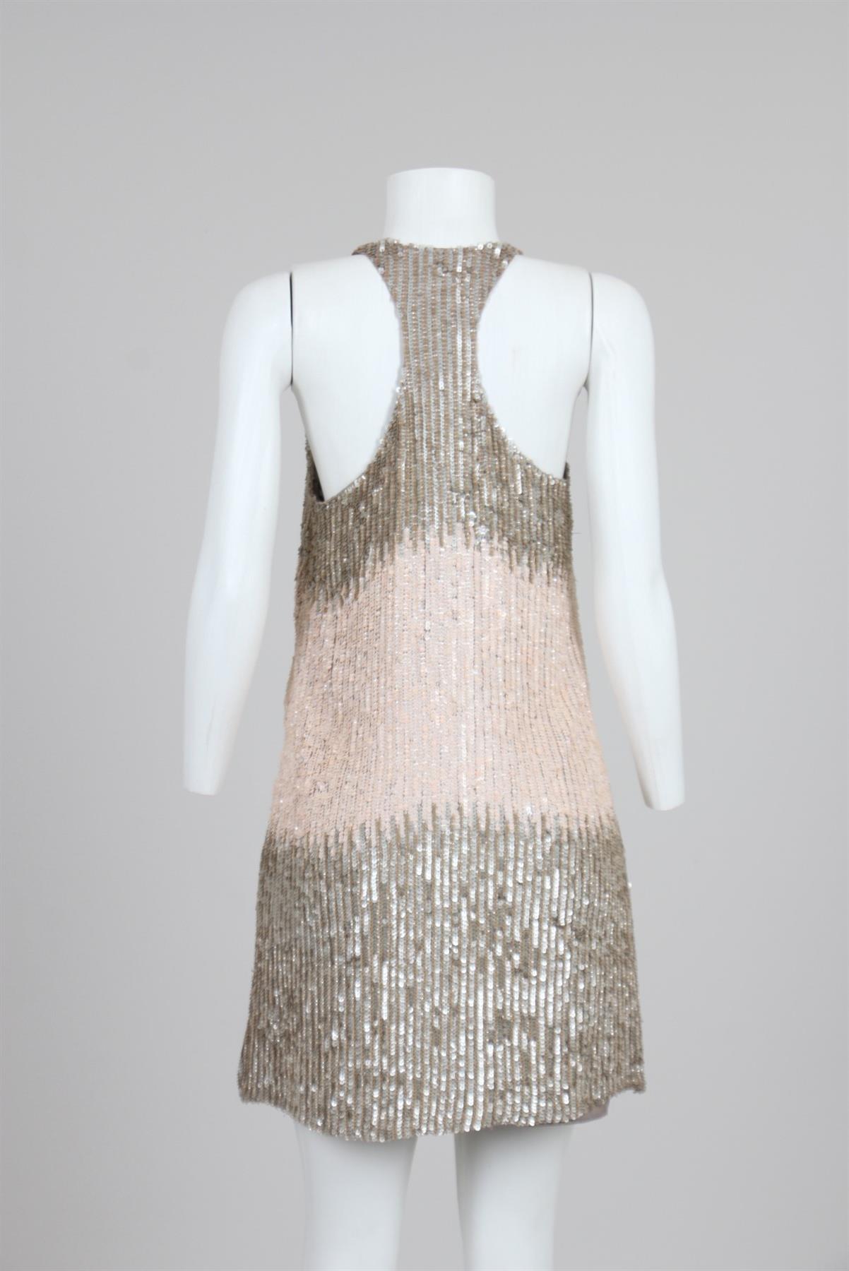Vestido Parker Paetês Bege