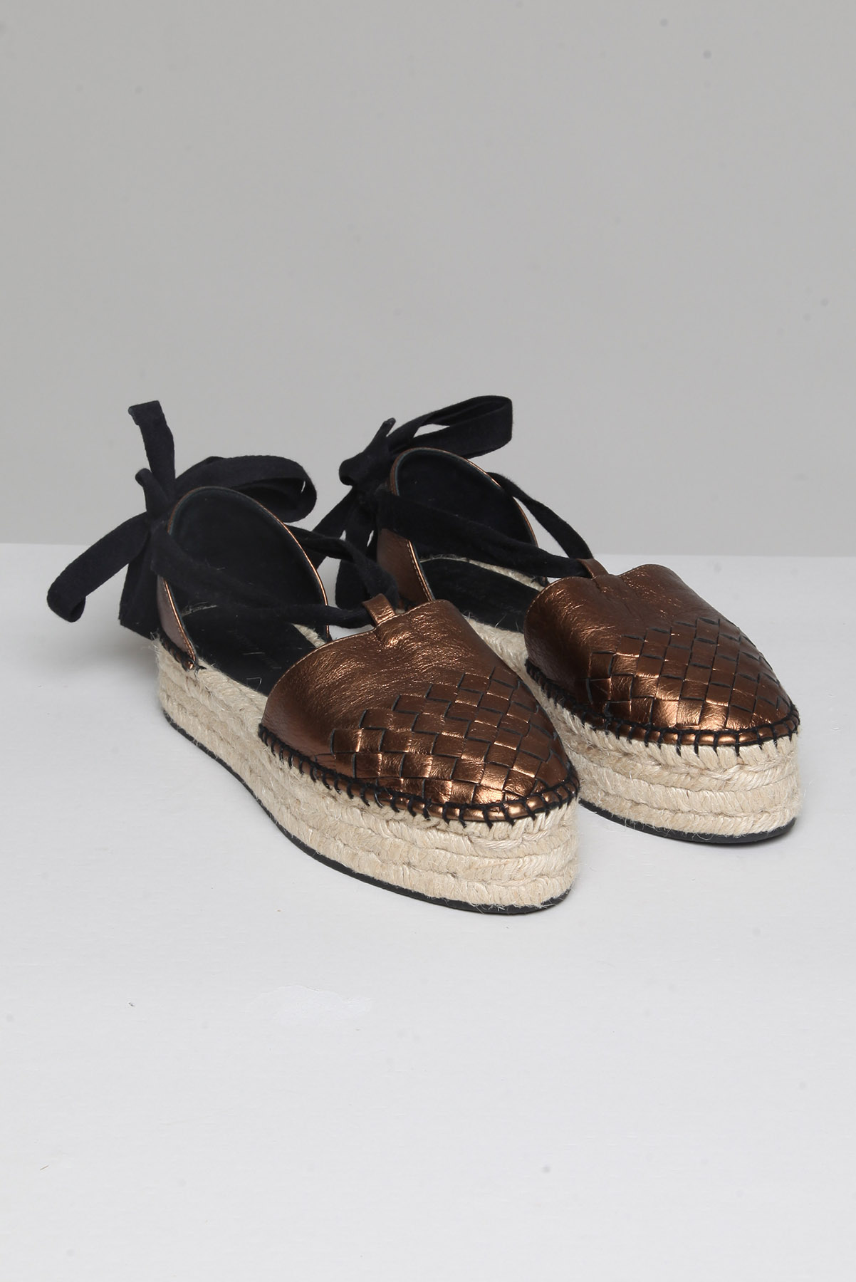 Spadrille Bottega Veneta Trançada Metalizado