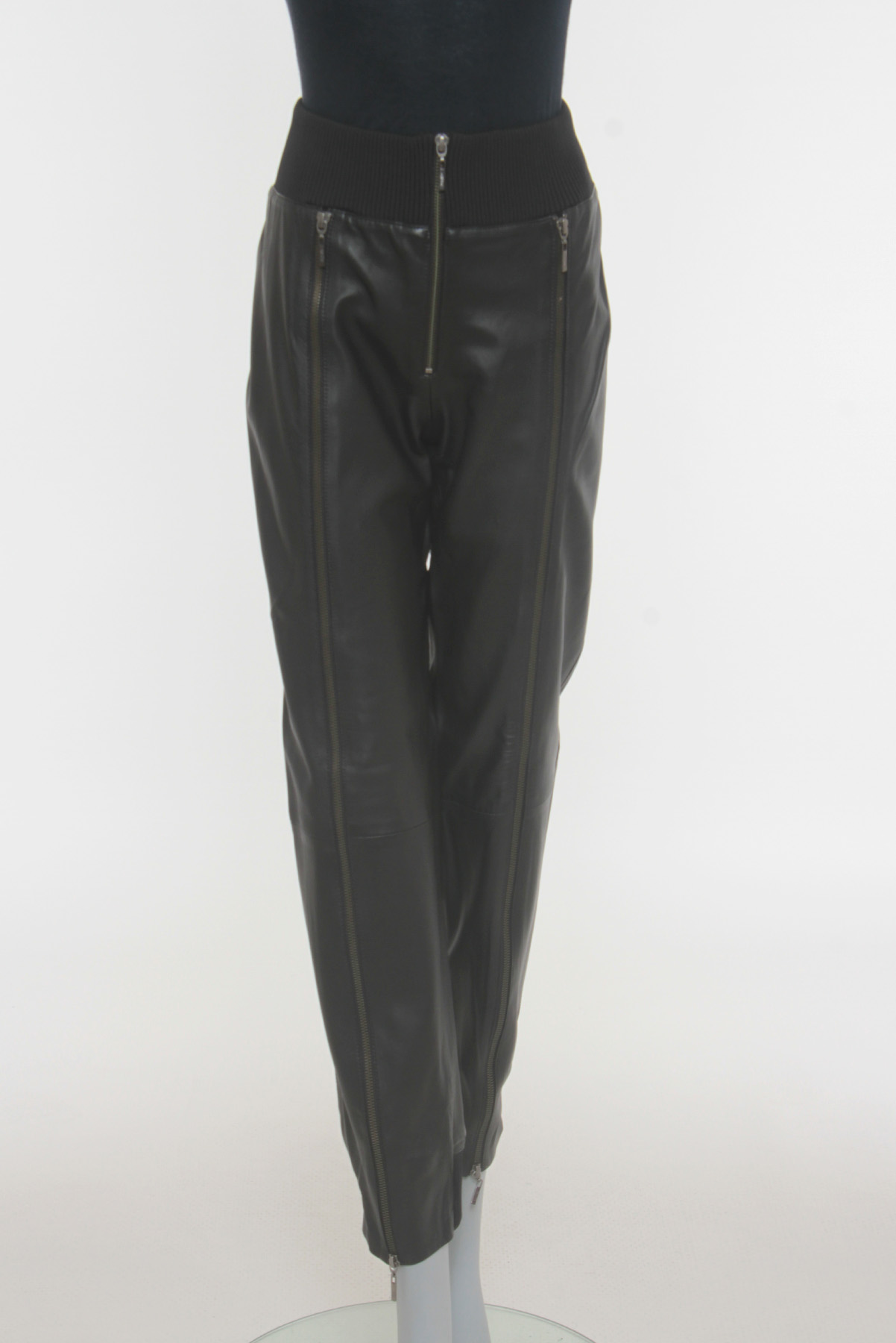 Calça Cruise Couro Ziper Preto